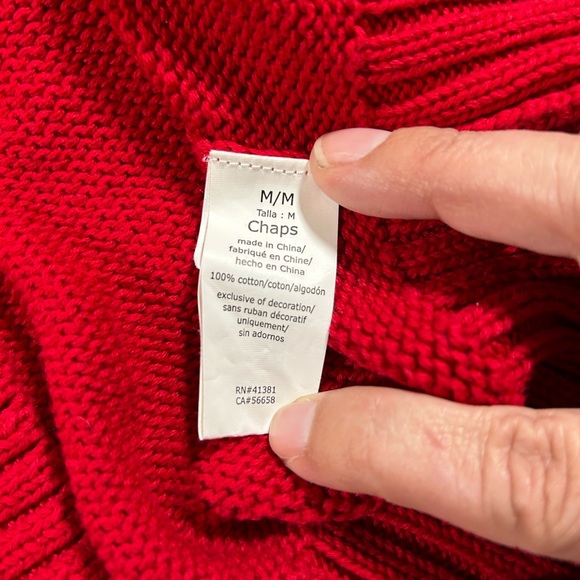 Chaps Men’s 1/4 Zip Mock Neck Sweater Red Medium - Picture 3 of 6